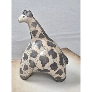 Raku Pottery Giraffe S, African Folk Art 5" Tall